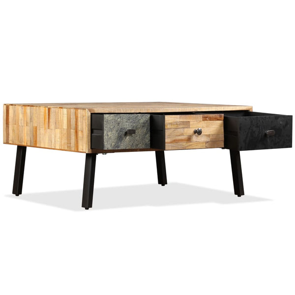 vidaXL Coffee Table Recycled Solid Teak Wood 90x65x40 cm