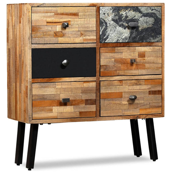 vidaXL Sideboard with 6 Drawers Recycled Teak 70x30x76cm