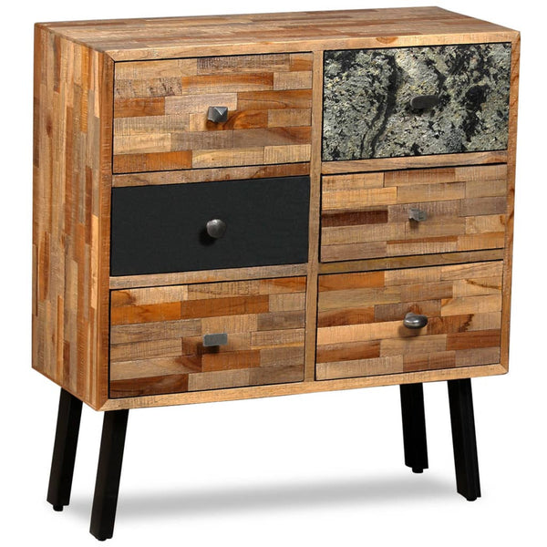 vidaXL Sideboard with 6 Drawers Recycled Teak 70x30x76cm