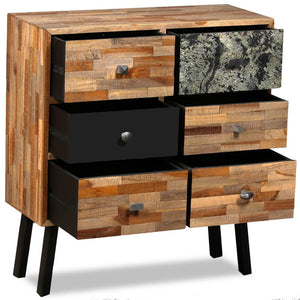 vidaXL Sideboard with 6 Drawers Recycled Teak 70x30x76cm