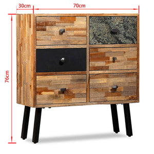 vidaXL Sideboard with 6 Drawers Recycled Teak 70x30x76cm