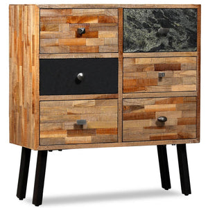 vidaXL Sideboard with 6 Drawers Recycled Teak 70x30x76cm