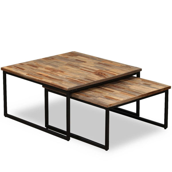 vidaXL Nesting Coffee Table Set 2 pcs. Solid Reclaimed Teak