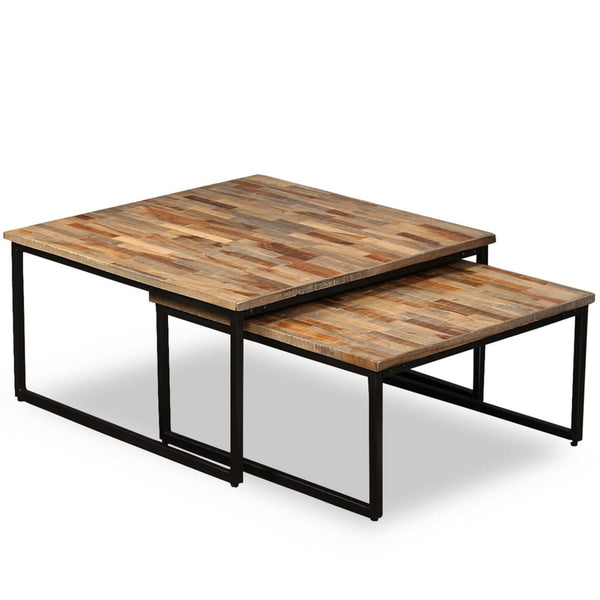 vidaXL Nesting Coffee Table Set 2 pcs. Solid Reclaimed Teak
