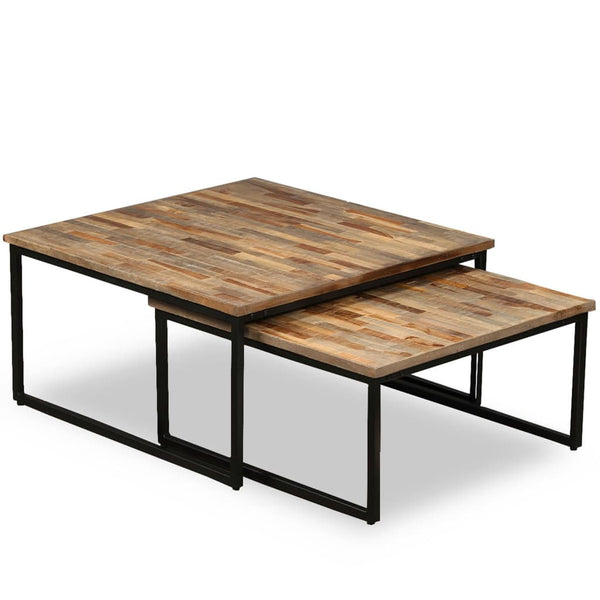 vidaXL Nesting Coffee Table Set 2 pcs. Solid Reclaimed Teak