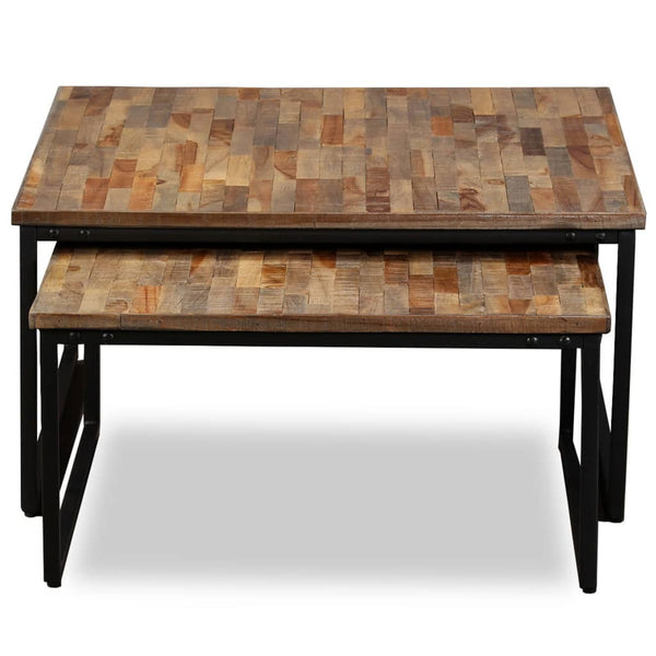 vidaXL Nesting Coffee Table Set 2 pcs. Solid Reclaimed Teak