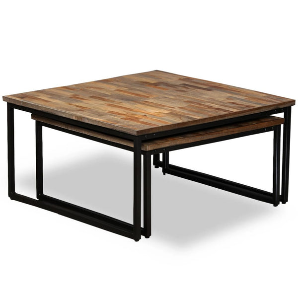 vidaXL Nesting Coffee Table Set 2 pcs. Solid Reclaimed Teak