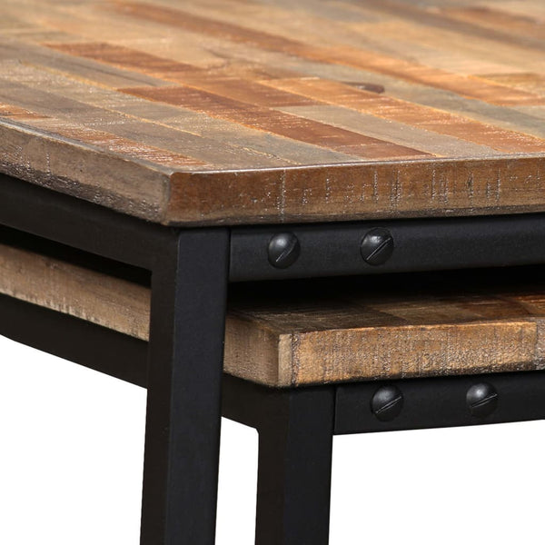 vidaXL Nesting Coffee Table Set 2 pcs. Solid Reclaimed Teak