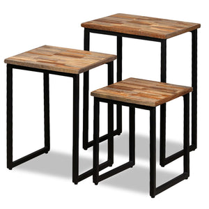 vidaXL 3-Piece Nesting Table Set Recycled Solid Teak Wood