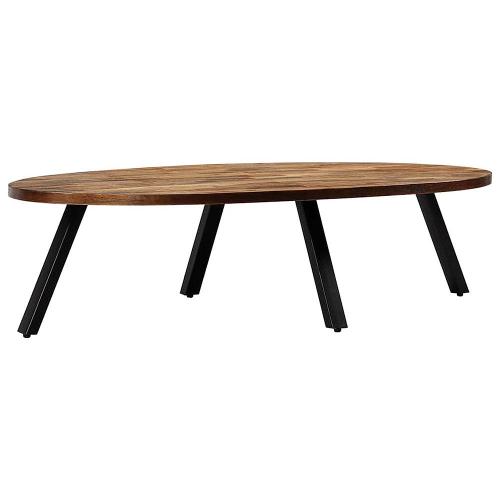 vidaXL Coffee Table Recycled Solid Teak Oval 120x60x30 cm