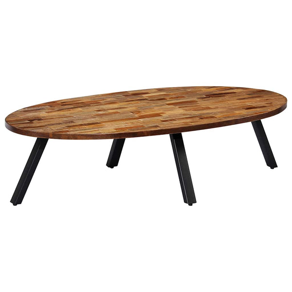 vidaXL Coffee Table Recycled Solid Teak Oval 120x60x30 cm