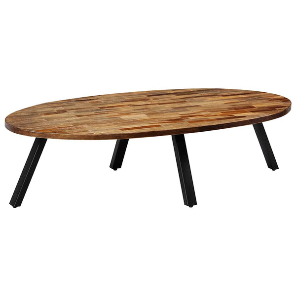vidaXL Coffee Table Recycled Solid Teak Oval 120x60x30 cm