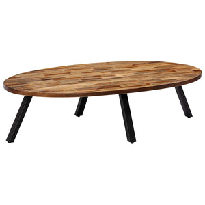vidaXL Coffee Table Recycled Solid Teak Oval 120x60x30 cm