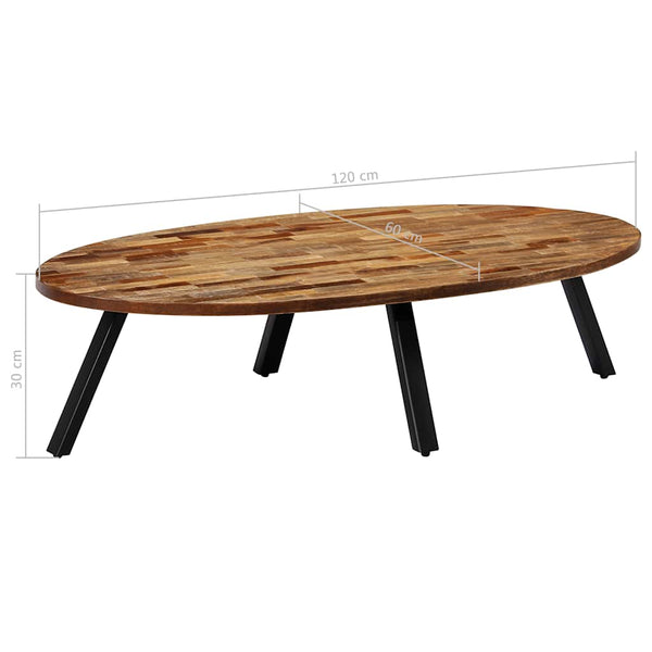 vidaXL Coffee Table Recycled Solid Teak Oval 120x60x30 cm