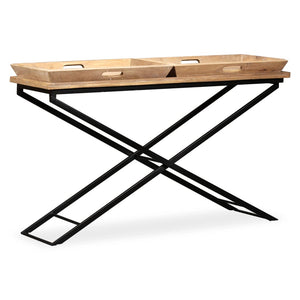 vidaXL Solid Mango Wood Console Table 130 x 40 x 80 cm