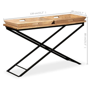 vidaXL Solid Mango Wood Console Table 130 x 40 x 80 cm