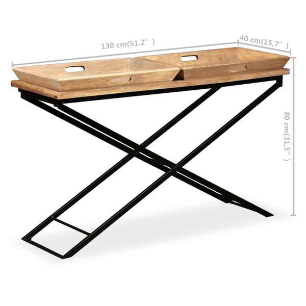 vidaXL Solid Mango Wood Console Table 130 x 40 x 80 cm