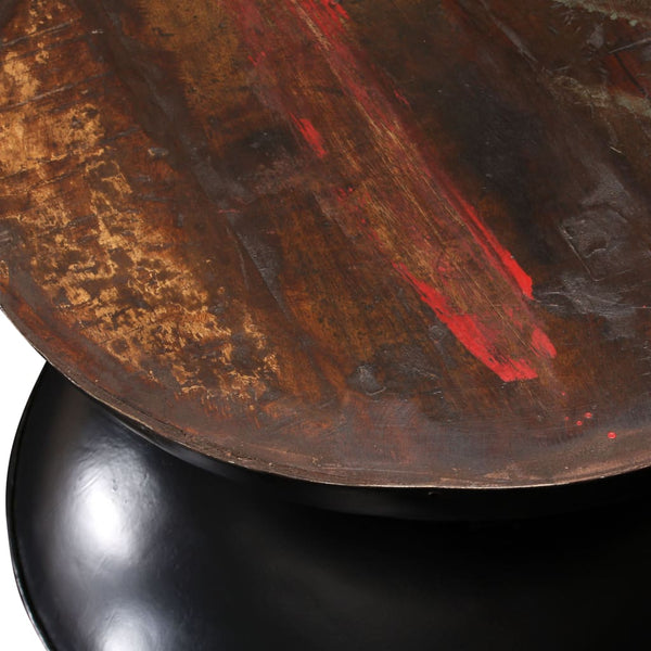 vidaXL Coffee Table Solid Reclaimed Wood Black Base 60x60x33 cm