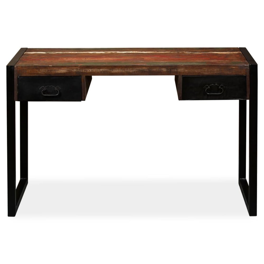 vidaXL Desk with 2 Drawers Solid Reclaimed Wood 120x50x76 cm