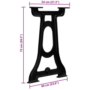 vidaXL Dining Table Legs 2 pcs Y-shaped Cast Iron