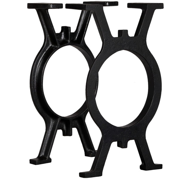 vidaXL Bench Legs 2 pcs. O-shaped Cast Iron
