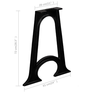 vidaXL Dining Table Legs 2 pcs. with Arched Base A-Frame Cast Iron