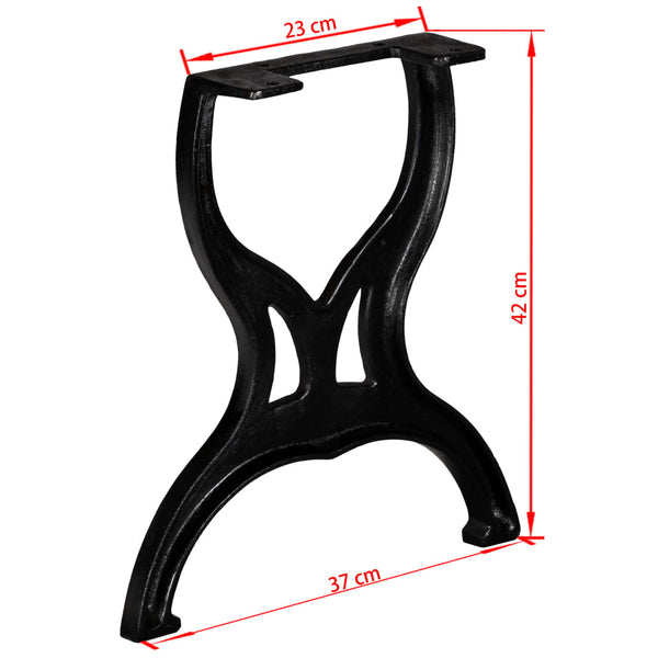 vidaXL Bench Legs 2 pcs. X-Frame Cast Iron