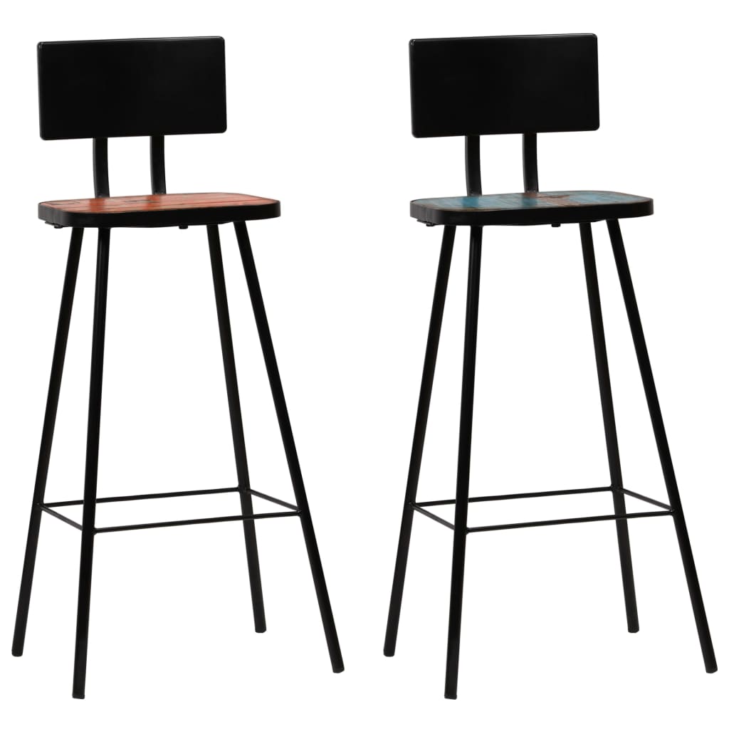 vidaXL Bar Stools 2 pcs. Solid Reclaimed Wood