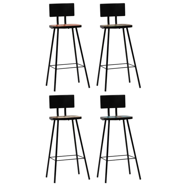 vidaXL Bar Stools 4 pcs. Solid Reclaimed Wood