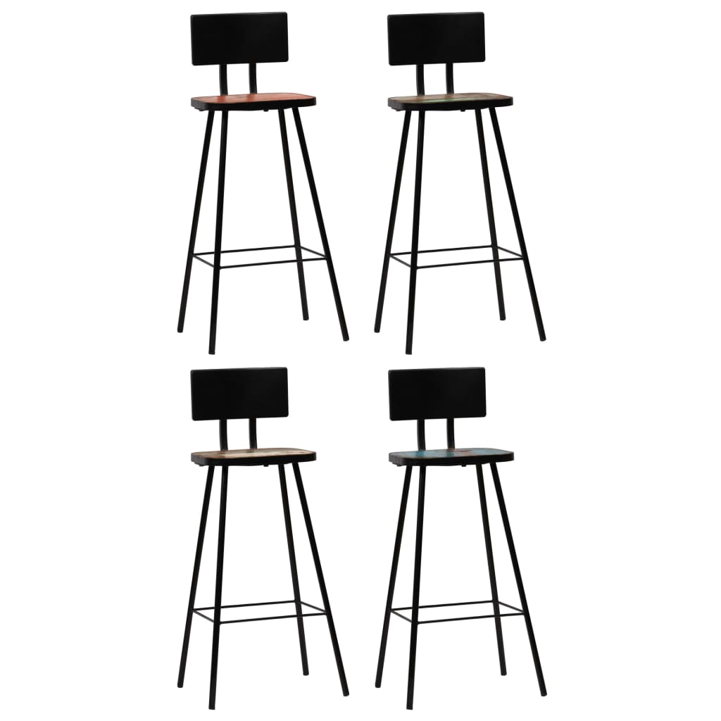 vidaXL Bar Stools 4 pcs. Solid Reclaimed Wood
