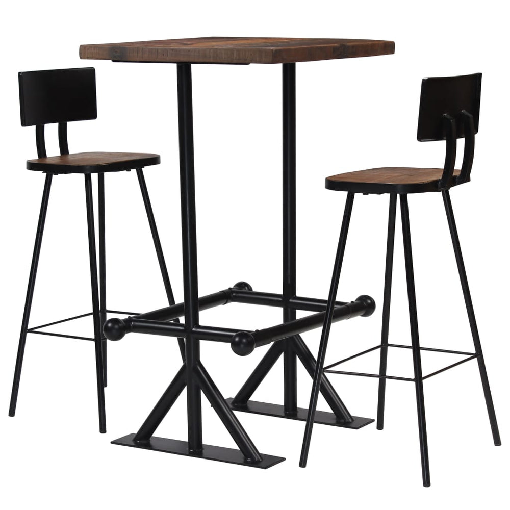 vidaXL 3-Piece Bar Set Solid Reclaimed Wood