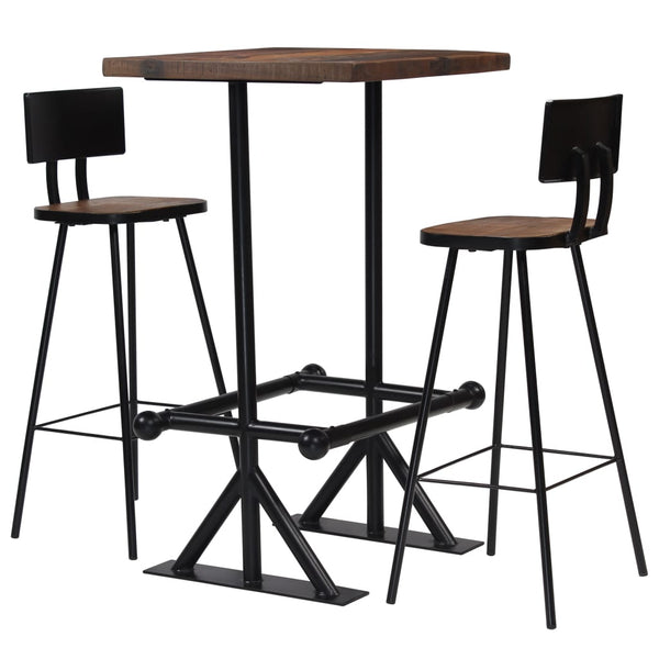 vidaXL 3-Piece Bar Set Solid Reclaimed Wood