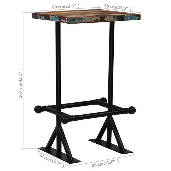 vidaXL 3-piece Bar Set Solid Reclaimed Wood Multicolored