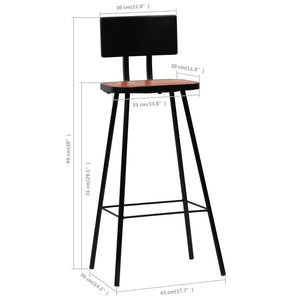 vidaXL 3-piece Bar Set Solid Reclaimed Wood Multicolored