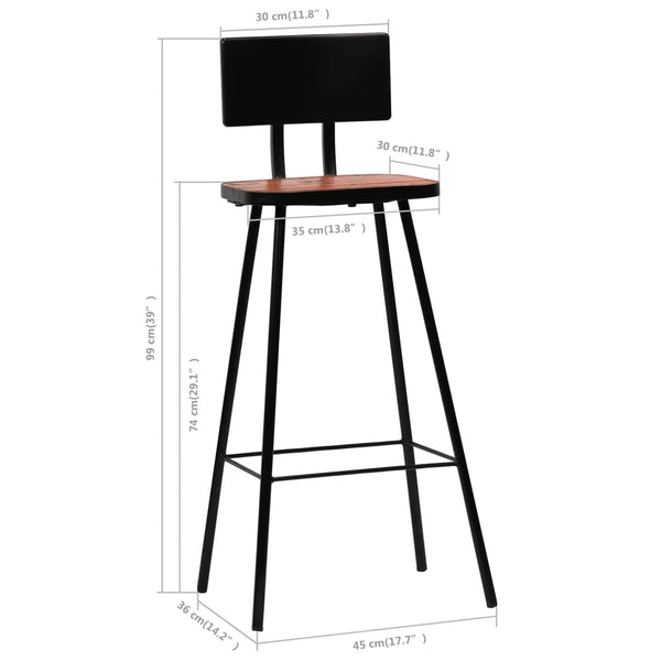 vidaXL 3-piece Bar Set Solid Reclaimed Wood Multicolored