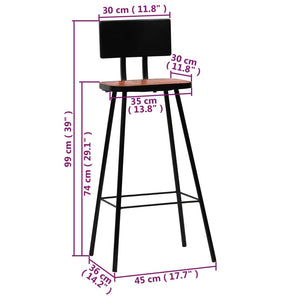 vidaXL 5-Piece Bar Set Solid Reclaimed Wood Multicolor