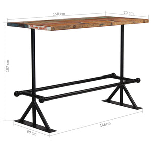 vidaXL Bar Set 7 Pieces Solid Reclaimed Wood Multicolored
