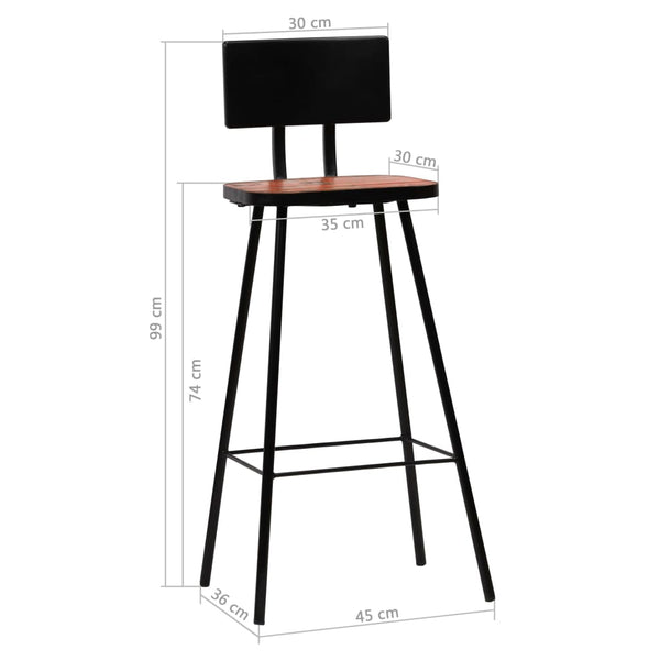 vidaXL Bar Set 7 Pieces Solid Reclaimed Wood Multicolored
