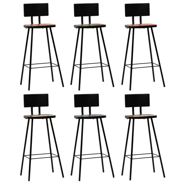 vidaXL Bar Set 7 Pieces Solid Reclaimed Wood Multicolored