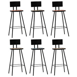 vidaXL Bar Set 7 Pieces Solid Reclaimed Wood Multicolored