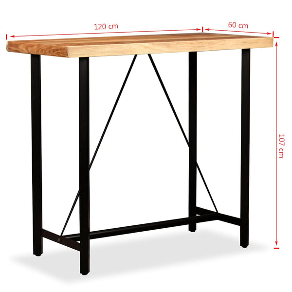 vidaXL Acacia Solid Wood Bar Table 120x60x107 cm