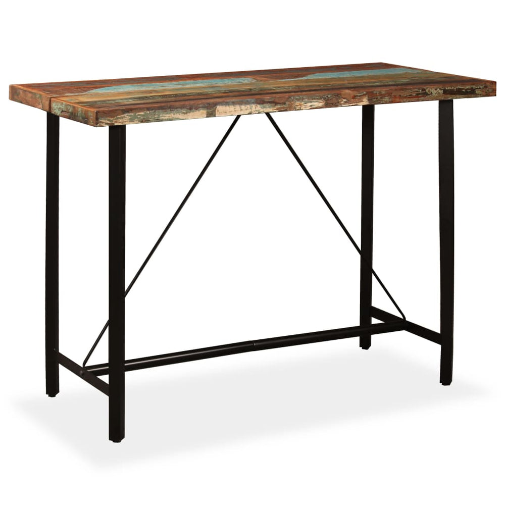 vidaXL Solid Reclaimed Wood Bar Table 150x70x107 cm