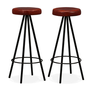 vidaXL Bar Stools 2 pcs. Genuine Leather