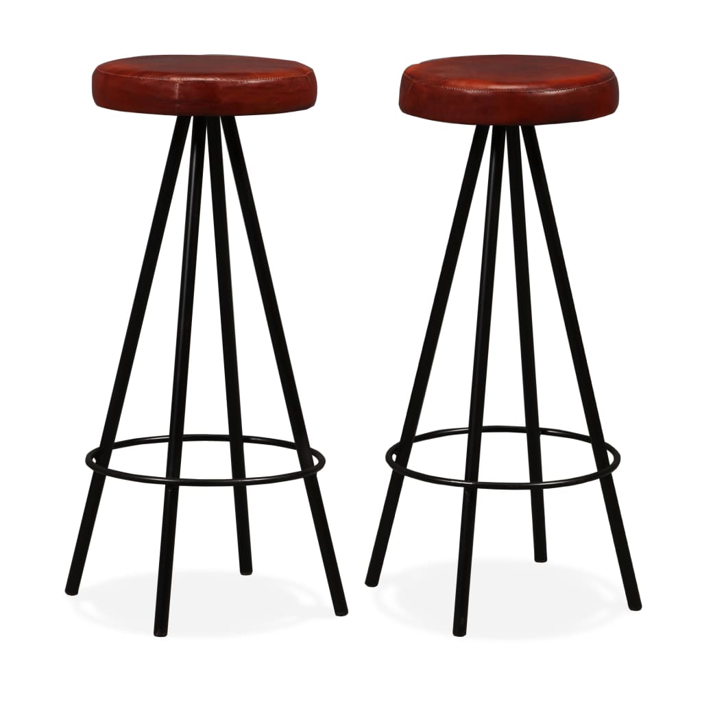 vidaXL Bar Stools 2 pcs. Genuine Leather
