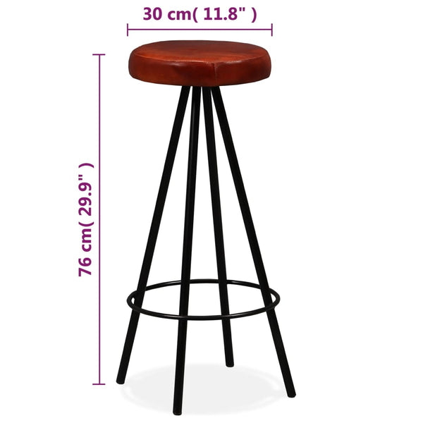 vidaXL Bar Stools 2 pcs. Genuine Leather