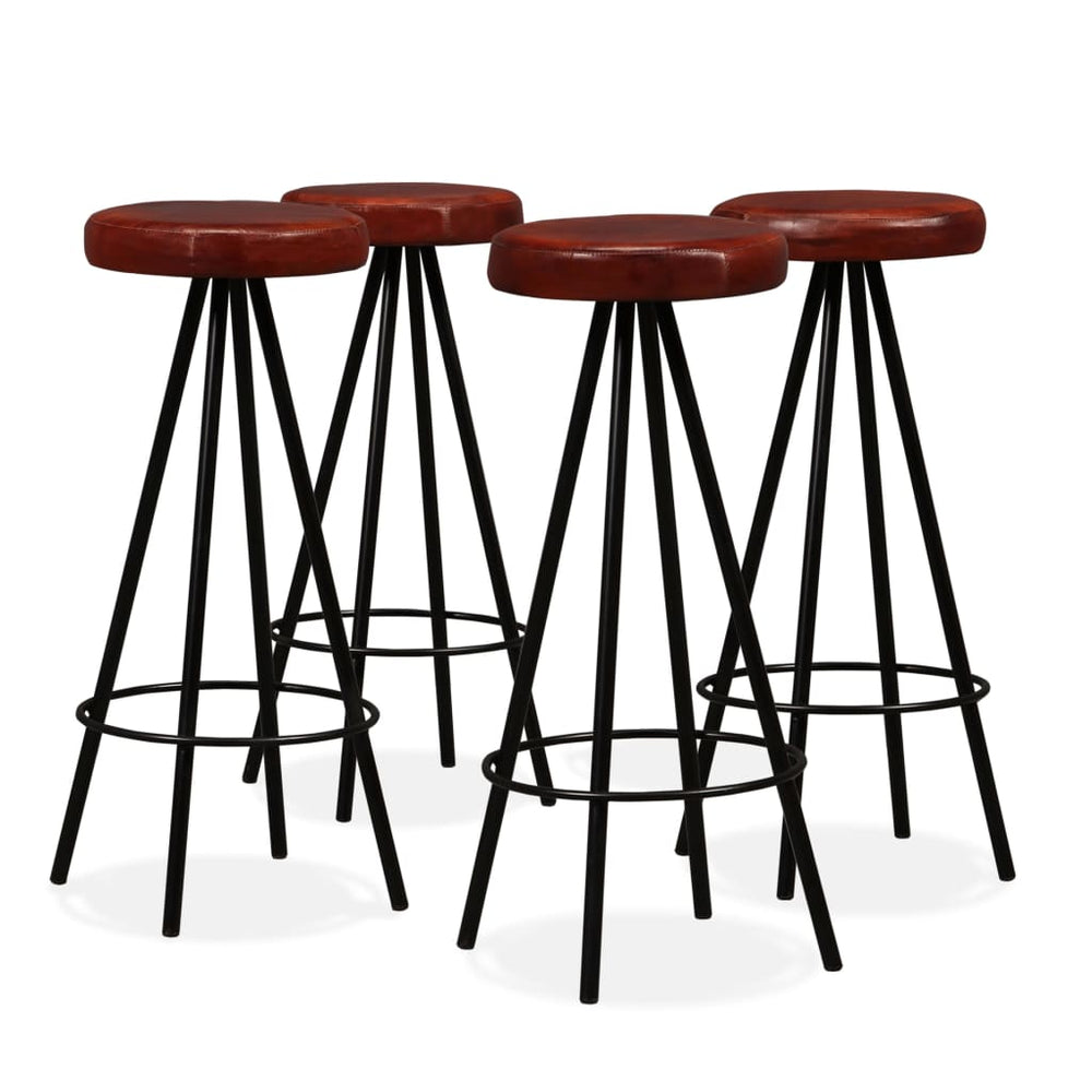 vidaXL Bar Stools 4 pcs. Genuine Leather