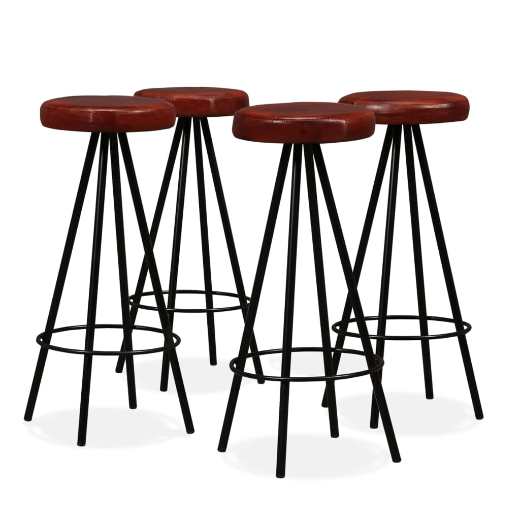 vidaXL Bar Stools 4 pcs. Genuine Leather