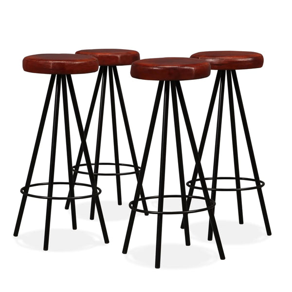 vidaXL Bar Stools 4 pcs. Genuine Leather