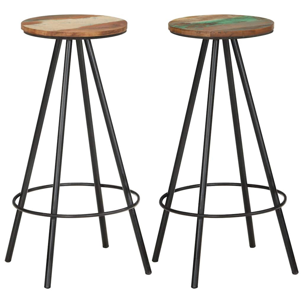 vidaXL Bar Stools 2 pcs. Solid Reclaimed Wood