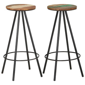 vidaXL Bar Stools 2 pcs. Solid Reclaimed Wood